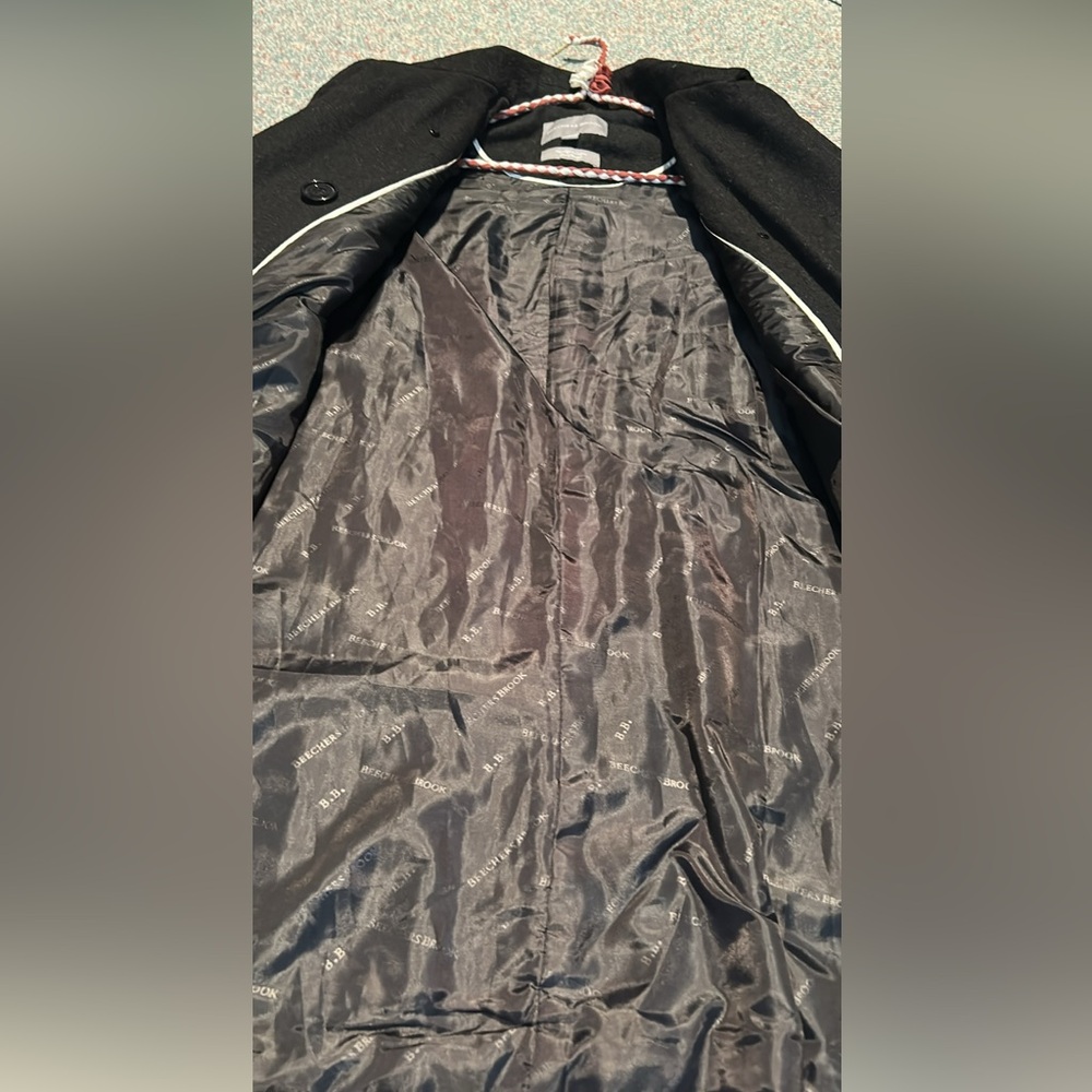 Women's Black Double-Breasted Coat NWT Xsmall - Picture 7 of 11